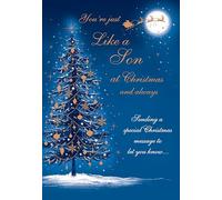 Regal Publishing Carte de Noël « You're Just Like A Son », arbre bleu, 22,9 x 15,2 cm