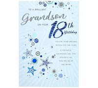 Regal Publishing Modern Milestone Carte d'anniversaire 18 ans pour petit-fils Bleu 22,9 x 15,2 cm