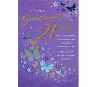 Regal Publishing N Carte d'anniversaire moderne pour 21e petite-fille Vert 22,9 x 15,2 cm