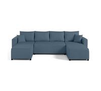 Bestmobilier Regala - canapé panoramique - 7 Places - Convertible avec Coffre - en Tissu