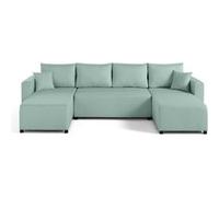 Bestmobilier Canapé panoramique convertible - Bleu ciel