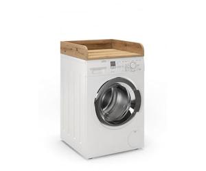 regalik Plan de Travail pour Lave-linge 12 x 60 x 60 cm, Chêne Evoke | Solution gain de place pour salle de bain et buanderie, surface facile d'entretien, rangement supplémentaire