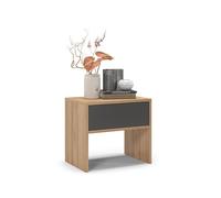 regalik Table de Chevet 1 Tiroir 50 x 45 x 35 cm, Graphite, pour Chambre | Forme compacte, surface facile d'entretien, polyvalent comme table d'appoint, chevet ou petite table de salon