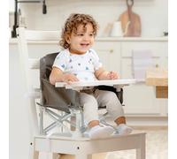 regalo My Chair Siège rehausseur de voyage portable 2 en 1 et chaise d'activités avec kit bonus inclus, plateau amovible surdimensionné avec porte-gobelet, étui de voyage, gris