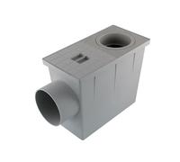 Regard de descente d'eau pluviale - INTERPLAST - Modèle standard - L235×125×220 mm - Gris - Raccords Ø80/100 mm