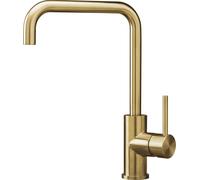 Reginox Armatur R38970 CRYSTAL GOLD II avec bec fixe, revêtement en acier inoxydable PVD dans la nouvelle couleur PVD 2025, robinet à levier unique