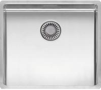 Reginox Evier à encastrer 3D 490x440 - Evier de cuisine avec pratique soupape de trop-plein du panier à tamis intégral, inox satiné