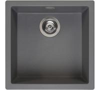 Reginox Evier carré, granit Evier de cuisine Amsterdam, Grey Silvery gris 40x40 cm, R32329