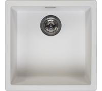 Reginox Evier carré, granit Evier de cuisine Amsterdam, Pure White blanc 40x40 cm, R32305