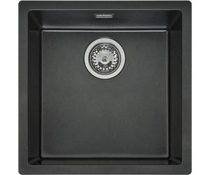 Reginox Evier, Evier carré en granit Texel 40 Black Silvery 40x40 cm R34040