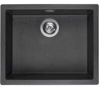 Reginox R30844 Regi Granit Evier AMSTERDAM 50 Black Silvery à partir de 60 cm de largeur de meuble / Evier à poser / Evier à encastrer
