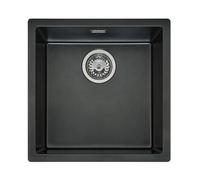 Reginox Evier, Evier carré en granit Texel 40 Black Silvery 40x40 cm R34040