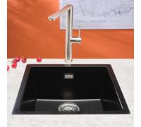 Reginox Evier, Evier carré en granit Texel 40 Pure Black 40x40 cm R34651