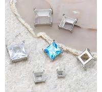 Réglage de griffes africaines en acier inoxydable, multi-forme pour biscuits de paupières, griffe de base, accessoires de couture, porte-charbon en cristal, 10 pièces, 20 pièces Cube - 8x4.3mm