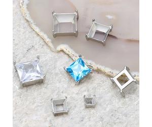 Réglage de griffes africaines en acier inoxydable, multi-forme pour biscuits de paupières, griffe de base, accessoires de couture, porte-charbon en cristal, 10 pièces, 20 pièces Cube - 8x4.3mm