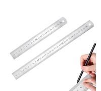 Règle, 2 Pcs Acier Inoxydable Réglet, 20cm 30cm Outil Règle, Règle Métal Droite Metal Double Face, Outil Règle pour Étudiants et Bureau