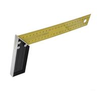 Règle à angle droit en alliage d'aluminium, équerre de charpentier épaisse à 90 degrés pour le travail du bois, outil de mesure (25 cm)