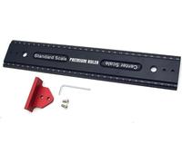 Règle à tracer en aluminium pour le bois - Règle en T Équerre de butée - Kit de 600 mm - Bord droit et angle - Tracer et mesurer - Alliage d'aluminium - Rouge