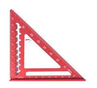 Règle carrée triangulaire en alliage d'aluminium conçue pour la mesure de précision et multi-usage comme guide de scie et équerre de cadrage (rouge)