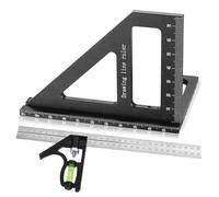 Règle d'angle de Combinaison,Équerre 3D Multi-Angle Menuisier&Equerre à Combinaison 300mm en Acier Inoxydable(avec Niveau à Bulle&Goupilles Cachées)- adapté aux menuisiers et aux ingénieurs(Noir)