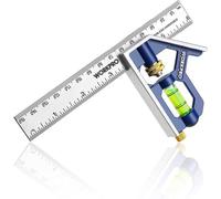Règle d'angle de Combinaison WORKPRO, Equerre à Combinaison 150mm en Acier Inoxydable, Equerre Combinée avec Niveau à Bulle et Tire-Lignes Pratique, Idéal pour Mesure, Marquage