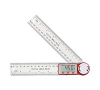 Règle d'angle numérique en acier inoxydable pour mesurer et transférer des angles avec affichage et capacité de conservation pratique des données (rouge)