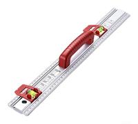 Règle de 50 cm à bord droit avec double fioles pour la construction - Équerre professionnelle du bois et guide rouge (50 cm)