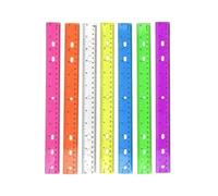 Règle de dessin 12 pouces règles colorées claires avec échelle en pouces centimètres règle de mesure mathématique pour dessin règles de couleurs assorties