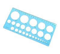 Règle de gabarit circulaire en plastique bleu transparent de 21 cm, modèle de guide circulaire de plusieurs tailles à trou rond pour paperolles et loisirs créatifs
