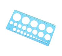Règle de gabarit circulaire, outil de dessin géométrique de 21 cm, guide de trous ronds multi-tailles, pochoir en plastique bleu transparent pour paperolles et travaux manuels sur papier, fournitures