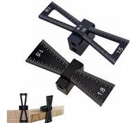 Règle de Marquage en Bois de Queue d'Aronde Wafenso Jauge de Queue d'Aronde d'Alliage d'Aluminium(10*10*5cm)-Noir Noir G