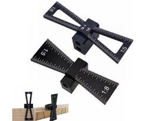 Règle de Marquage en Bois de Queue d'Aronde Wafenso Jauge de Queue d'Aronde d'Alliage d'Aluminium(10*10*5cm)-Noir Noir G