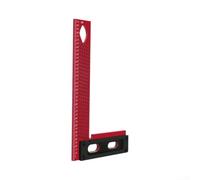 Règle de marquage en forme de L en alliage d'aluminium pour le travail du bois, outil de disposition de précision avec trous pour des lignes précises, jauge à tracer noire et rouge de 200 mm (H200-L)