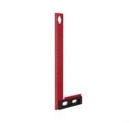 Règle de marquage en forme de L en alliage d'aluminium pour le travail du bois, outil de disposition de précision avec trous pour des lignes précises, jauge à tracer noire et rouge de 200 mm (H300-L)