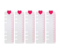 Règle de marque-pages multifonction en plastique, 5 pièces, classeur préperforé à 6 trous, diviseur de Page pour Journal rechargeable, mesure pour carnet de notes