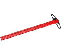 Règle de menuisier - Equerre de traçage en T - Longueur 600 mm - Marquage de trous - Tracer & dessiner - Alliage d'aluminium - Rouge