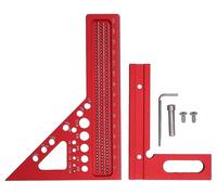 Règle de mesure 3D multi-angles - Alliage d'aluminium - Outil de précision - Rapporteur d'angles - Échelle de mesure - Conception durable - Idéale pour le travail du bois