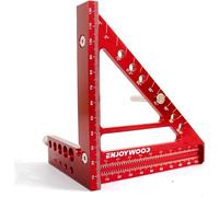 règle de mesure 3D multi-angles - Équerre de menuisier - Échelle métrique mm/cm - 22,5-90° Rapporteur - Positionnement des trous - 12,7 cm - Or