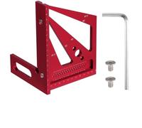 Règle de mesure 3D pour le travail du bois, équerre multiangles en alliage d’aluminium rouge, mesures impériales, mini équerre de charpentier précise et compacte, avec clé hexagonale et vis