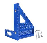 Règle de mesure multi-angle 3D en aluminium pour le travail du bois - Équerre d'onglet précise avec butée pour menuisier (bleu)