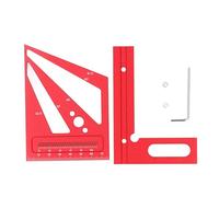 Règle de mesure multi-angles 3D, équerre de traçage pour menuiserie, rapporteur de 22,5 à 90 degrés avec graduations gravées au, trouve-angle en alliage d’aluminium pour (Rouge)