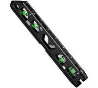 Règle de Niveau Magnétique en Aluminium Solide Précise | Alliage aluminium léger, robuste anti-choc, tailles multiples 6-23cm, finition noire ou orange(E)