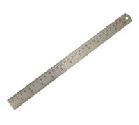 Règle de précision Faithfull en acier inoxydable 300 mm (12 po) - Règle de traçage et de mesure avec double graduation métrique et impériale, tableau de conversion et trou de suspension