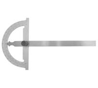 Règle de précision/rapporteur WRS, échelle chromée mate, anti-éblouissante, avec vis de blocage métallique, 0-180°, dans un étui, dimensions : 200 x 300 mm