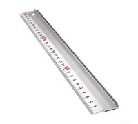 Règle de sécurité en alliage d'aluminium - Guide de coupe antidérapant pour dessin - Bord droit en métal avec graduations transparentes - 31 cm - Argent (30 cm)