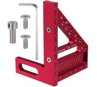 Règle de traçage à trous pour charpentier, kit de règle de mesure 3D, équerre de travail du bois, angles 45° et 90°, aluminium rouge, avec goupille de fixation d'angle et jeu d'outils