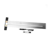 Règle de traçage précise T métrique 300 mm, jauge de croisement avec support pour crayon - outil de marquage professionnel pour menuiserie, mécanique et atelier