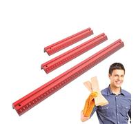 Règle d'ingénieur 3 pièces en aluminium - Règle en métal avec échelle - Pour dessin, couper et guider dans le travail du bois, pour ingénieurs et charpentiers