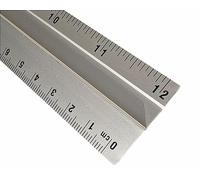Règle en Aluminium | Longueur de 30 cm | Graduée en Centimètres et en Pouces | L'école, Bureau, Maison + Outils de mesure transparent suplimentaires(1)