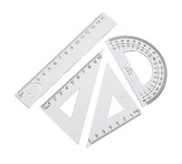 Règle En Métal, 4 Pièces, Outils De Mesure De Dessin, Géométrie, Règle Triangulaire, Rapporteur De Redressement, Papeterie Scolaire Et De Bureau